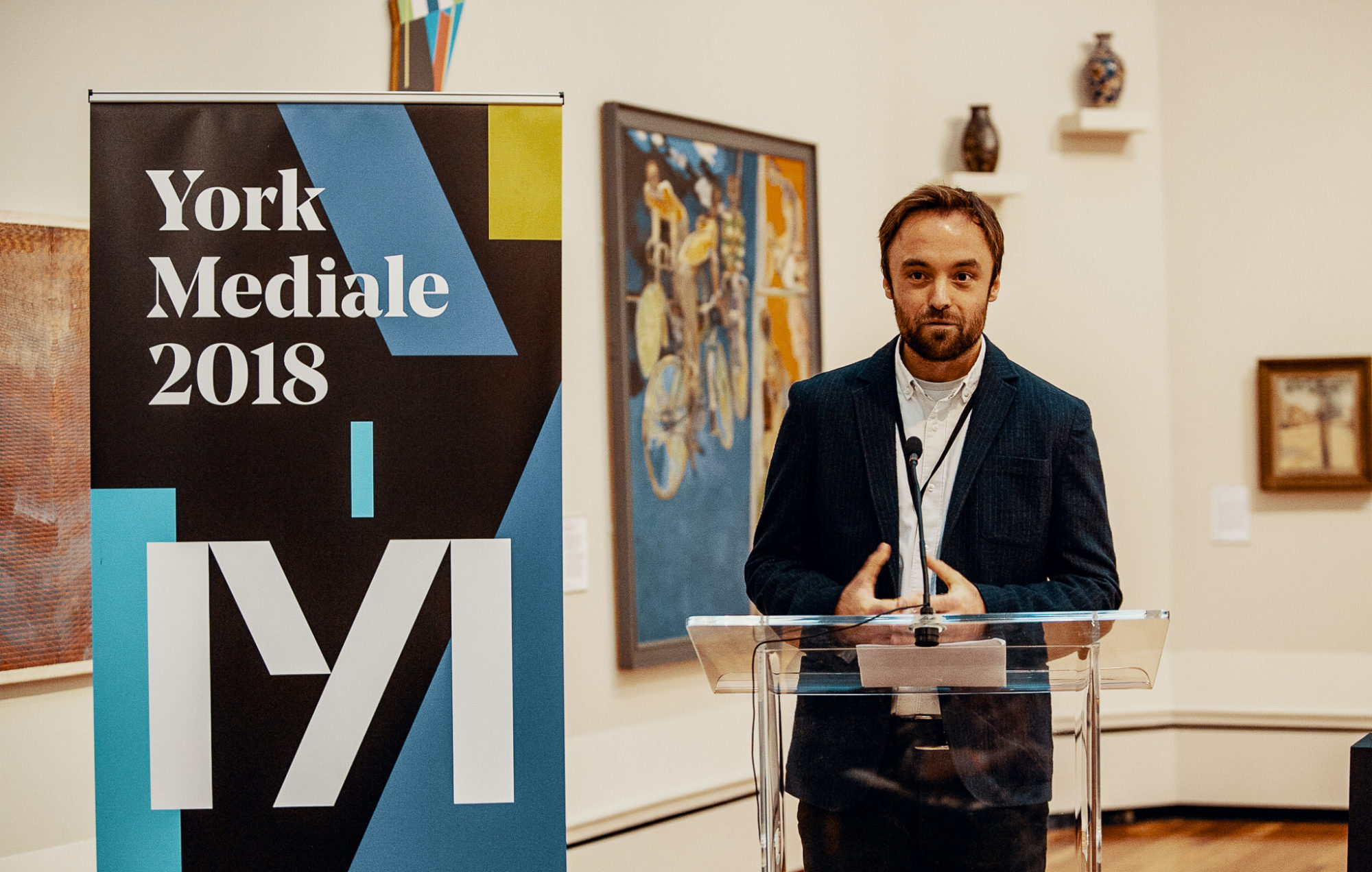 Tom Higham at the launch of 2018 festival © York Mediale